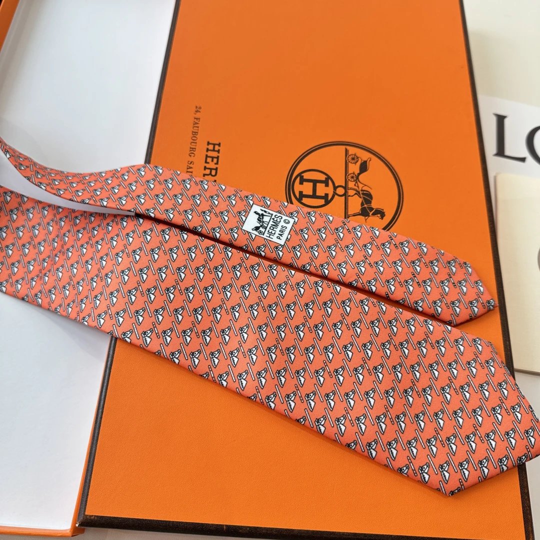 Hermès Ties Horse-head motif silk tie image 6