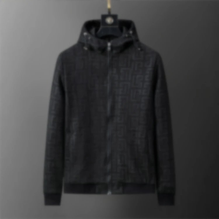 Dolce & Gabbana Jackets Monogram Zip-Front Jacket — SKU-27-Black 56044 (Flocked)