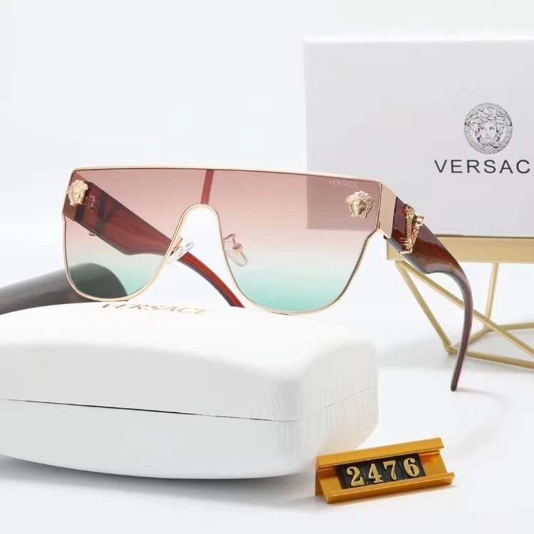 Versace Oversized shield sunglasses with Medusa head accents — 3