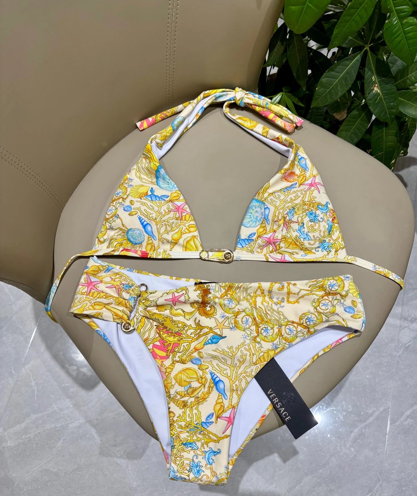 Versace Swimwear Two-Piece Triangle Bikini Set — 7