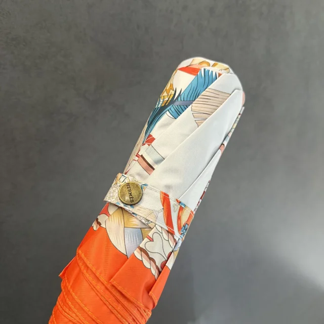 Hermès Uncategorized Equestrian Horse Print Folding Umbrella product detail image 3