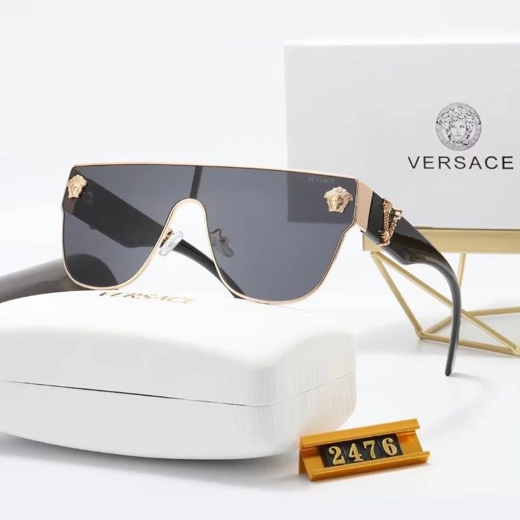 Versace Oversized shield sunglasses with Medusa head accents — 1