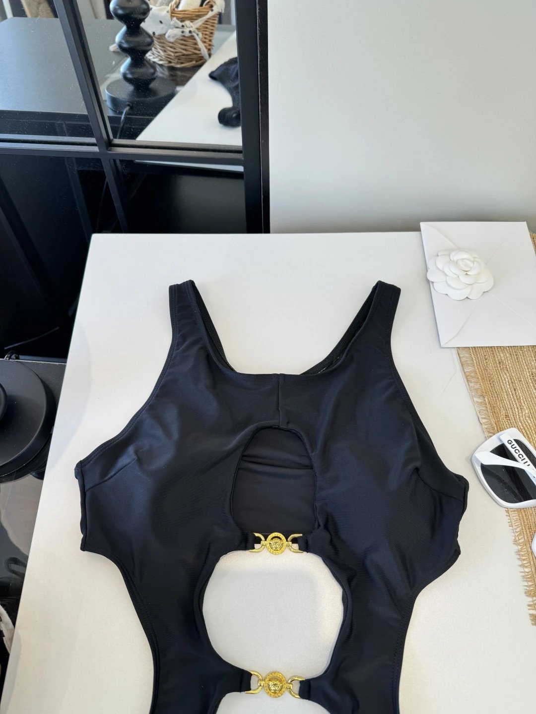 Versace Swimwear Cutout one-piece swimsuit with Medusa hardware image 4