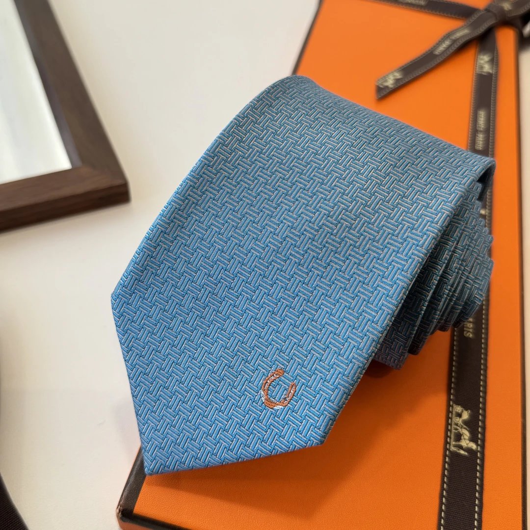 Hermès Ties Horseshoe Motif Jacquard Tie — 04