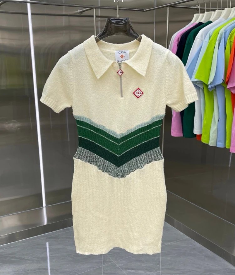 Casablanca Matching Sets Knitted short-sleeve polo or cardigan and shorts set — 64