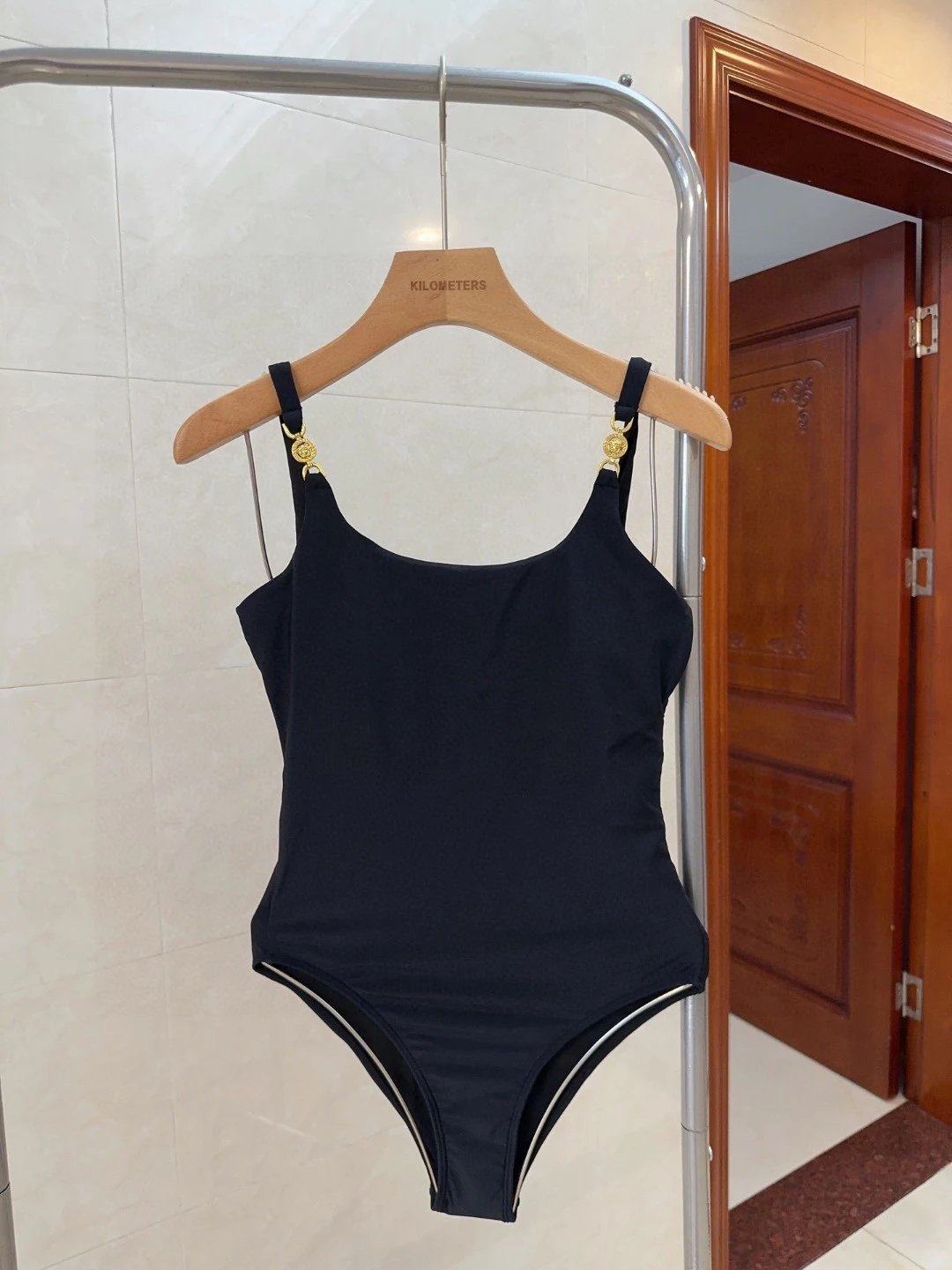 Versace Swimwear Cutout one-piece swimsuit with Medusa hardware — 7