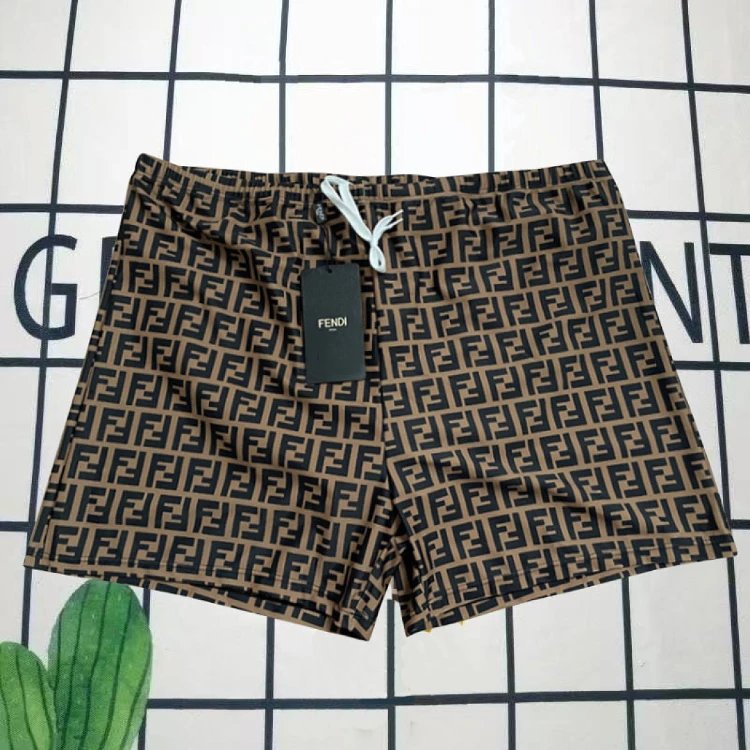 Gucci Swimwear Logo-print lined swim trunks — Olive brown