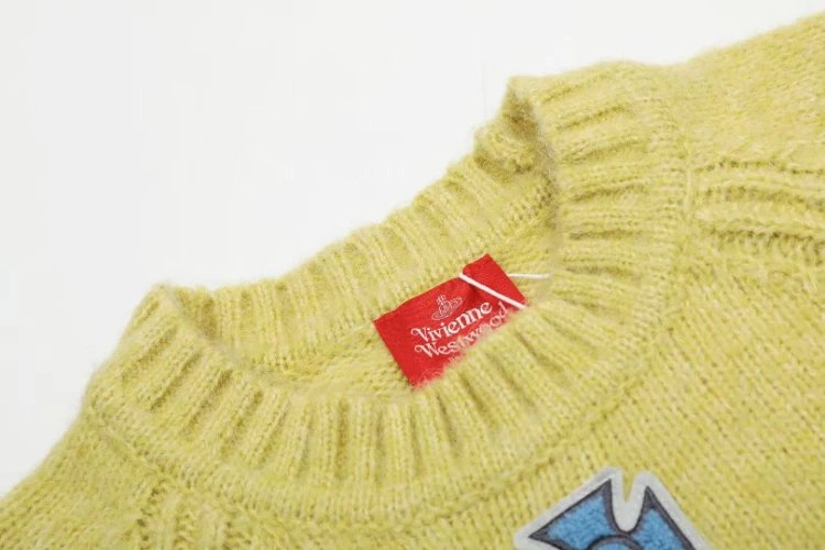 Vivienne Westwood Knitwear 6395 Orb embroidered striped-sleeve crewneck sweater image 3