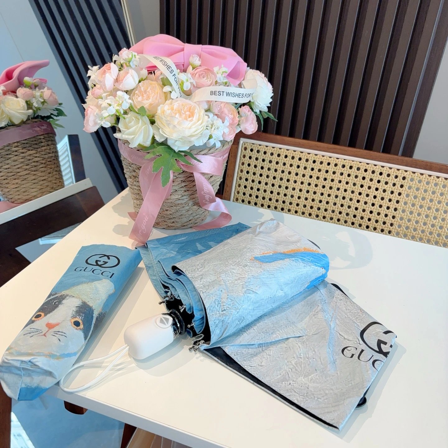 Gucci Uncategorized Folding Cat Print Umbrella image 5