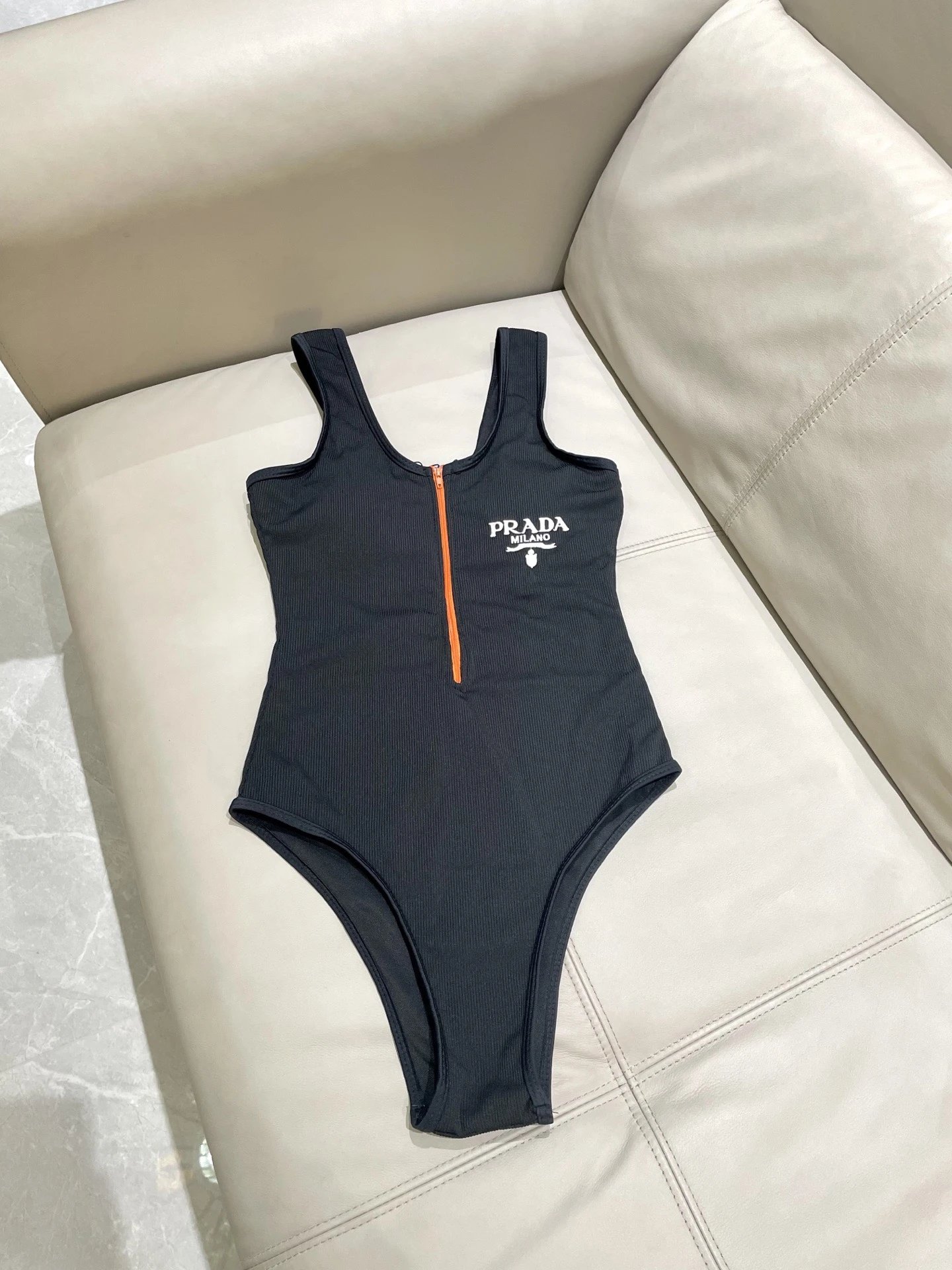 Prada Swimwear One-piece swimsuit with triangle logo — 04