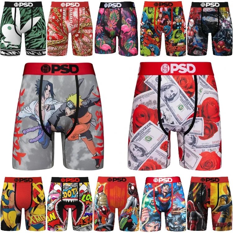 PSD Cartoon-Print Boxer Briefs [14 styles]