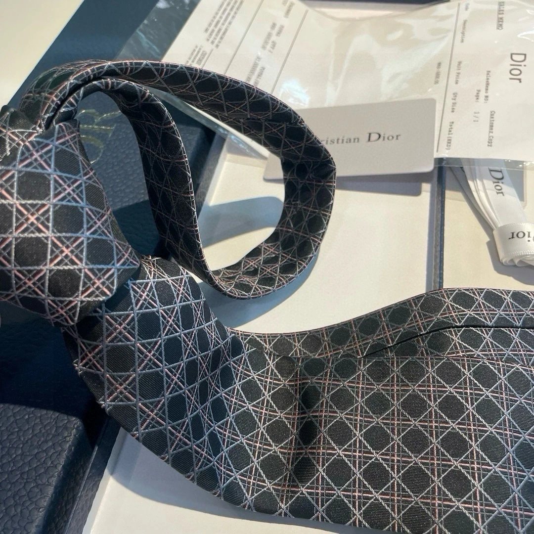 Dior Ties Geometric diamond-pattern jacquard tie image 7