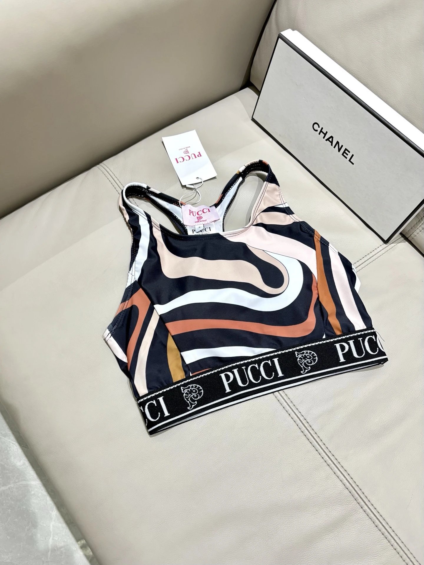 Emilio Pucci Matching Sets Abstract Print Crop Top and Leggings Set image 6