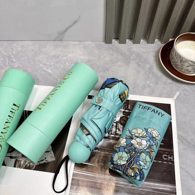 Tiffany & Co. Uncategorized Five-fold folding floral-print umbrella product detail image 6