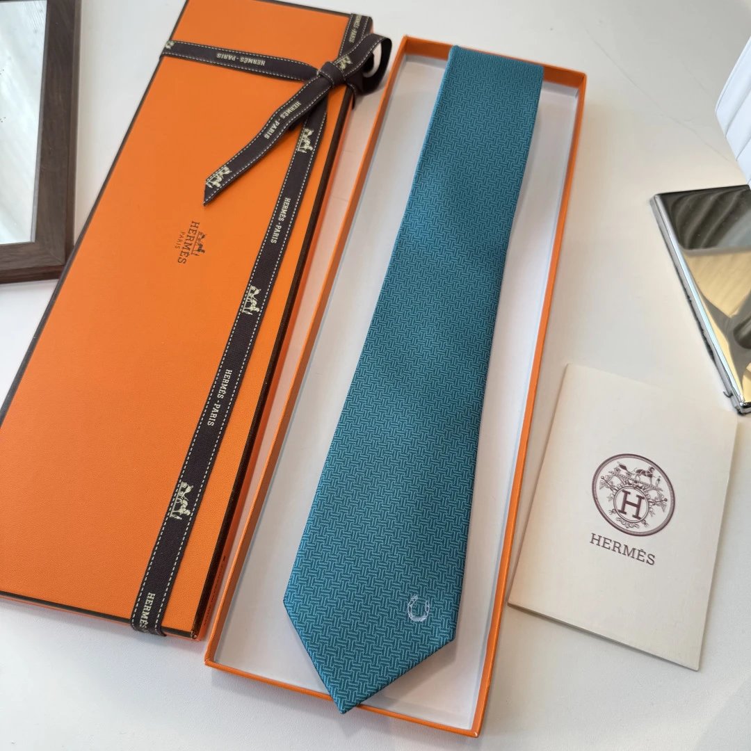 Hermès Ties Horseshoe Motif Jacquard Tie image 2