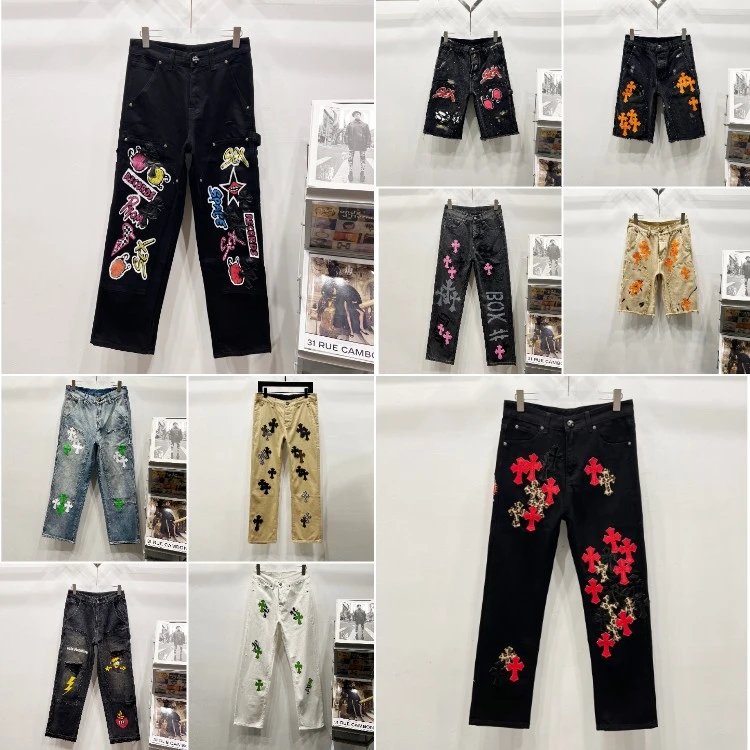 Chrome Hearts Cross-Patch Straight-Leg Jeans [35 styles]