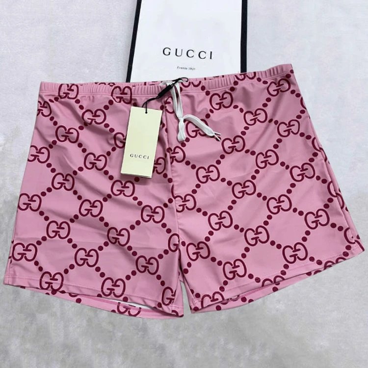 Gucci Swimwear Logo-print lined swim trunks — Pink