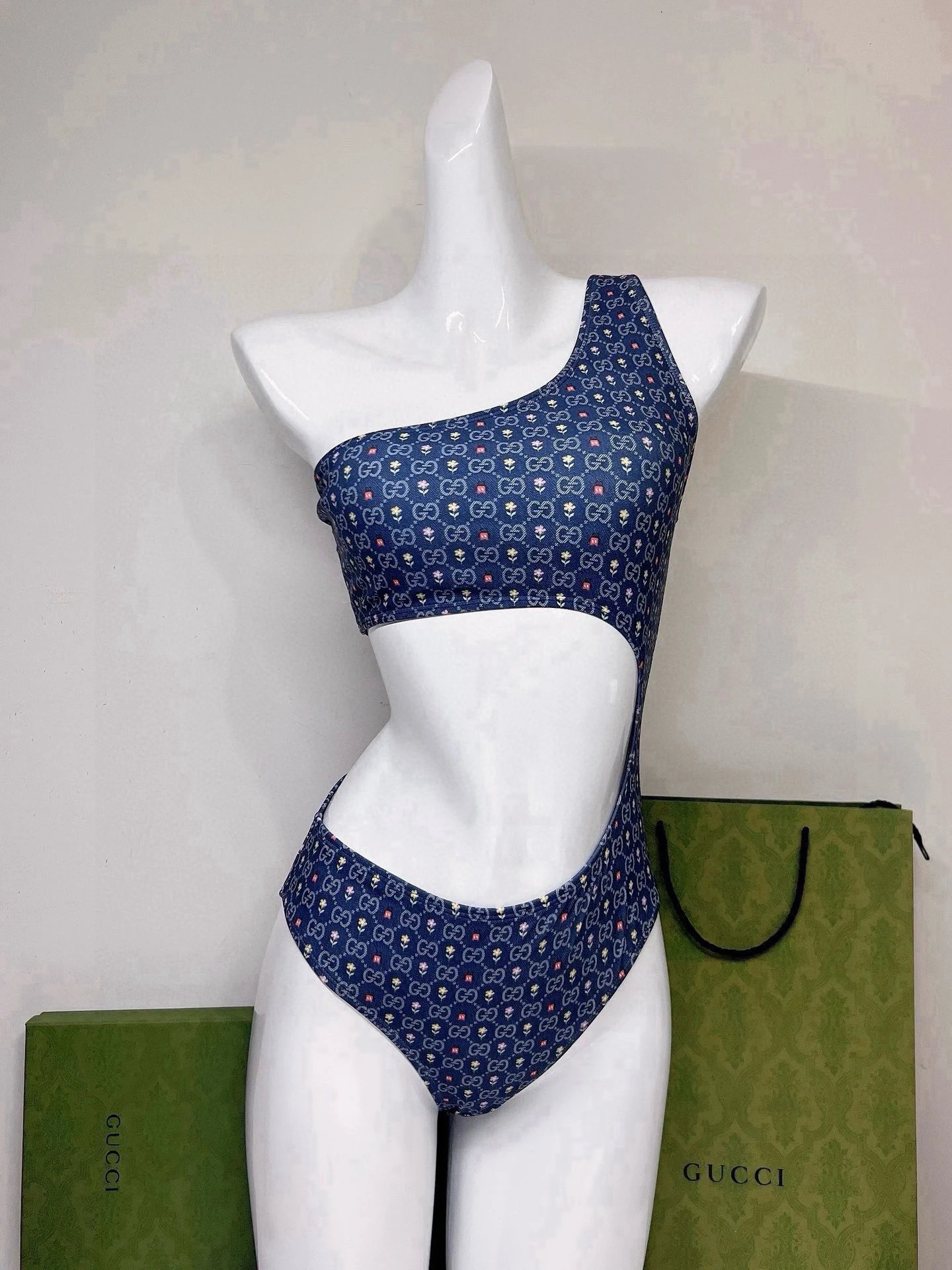Gucci Swimwear One-Shoulder Cutout One-Piece Swimsuit image 9