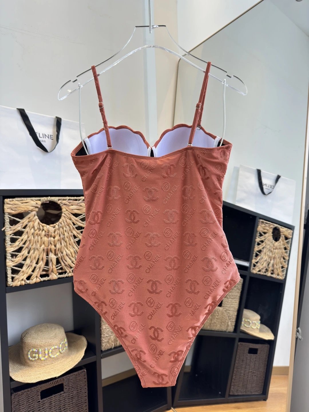 Chanel Swimwear Jacquard logo print padded underwire one-piece swimsuit image 6