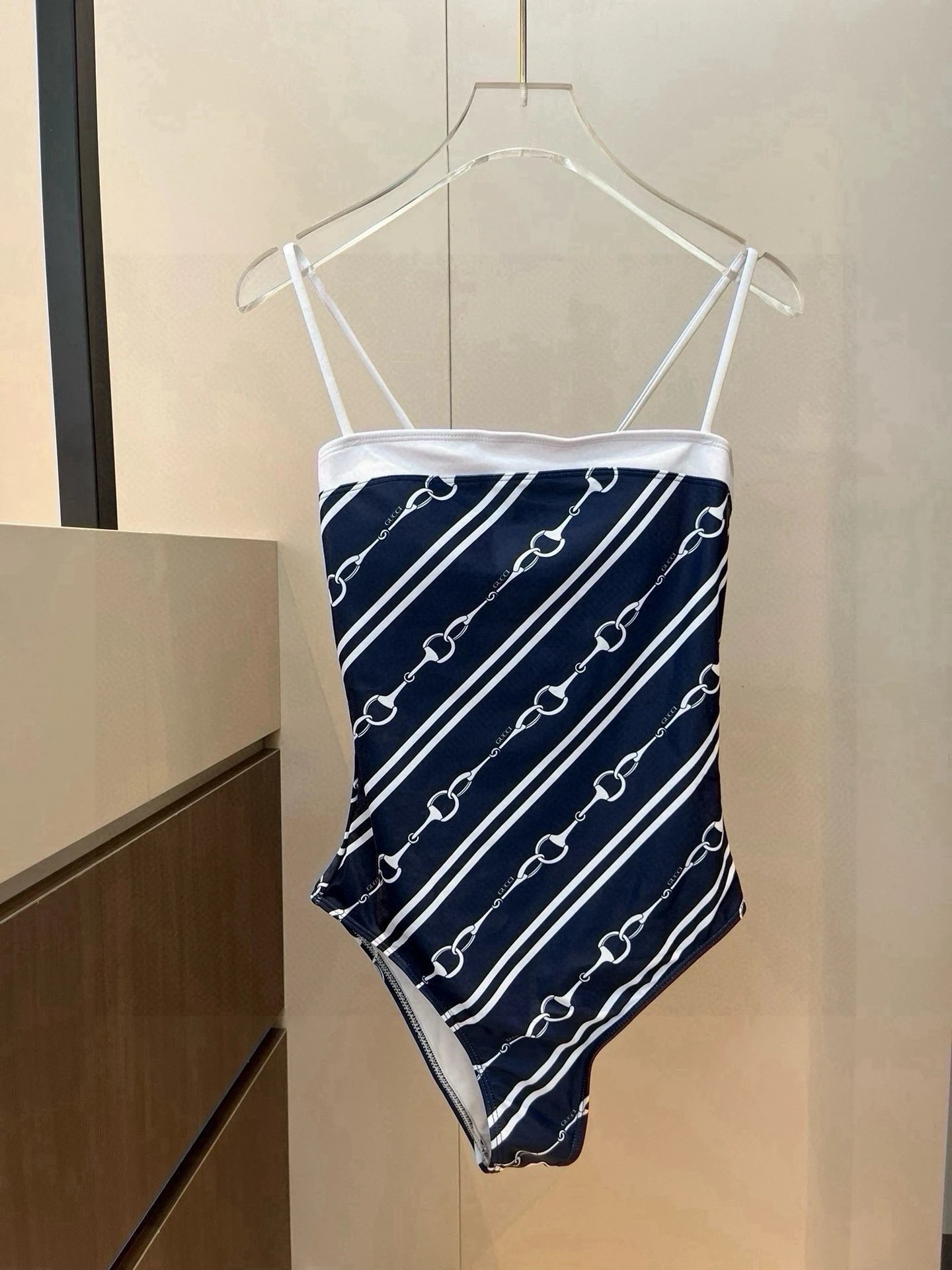 Gucci Swimwear One-Shoulder Cutout One-Piece Swimsuit — blue
