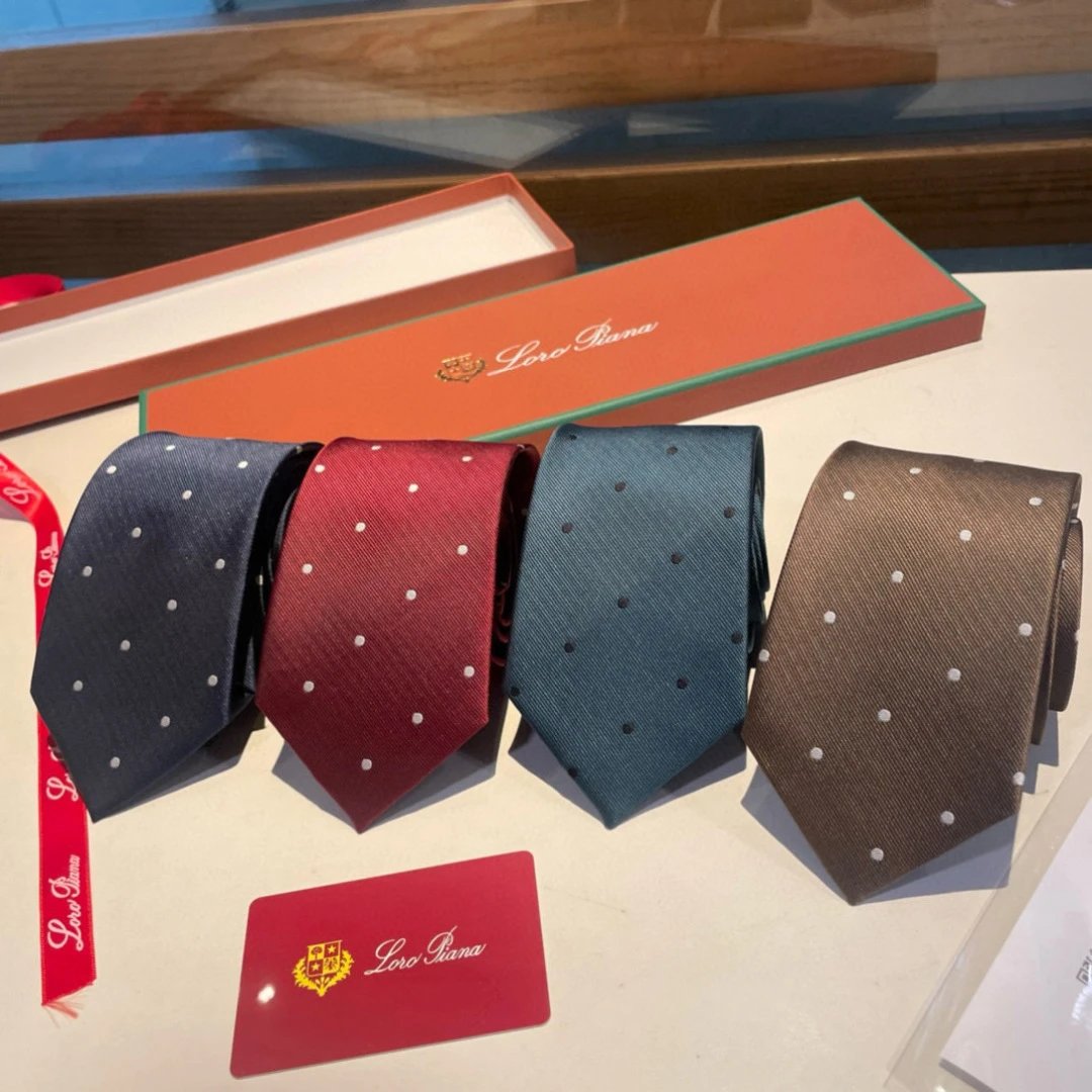 Loro Piana Polka Dot Silk Tie