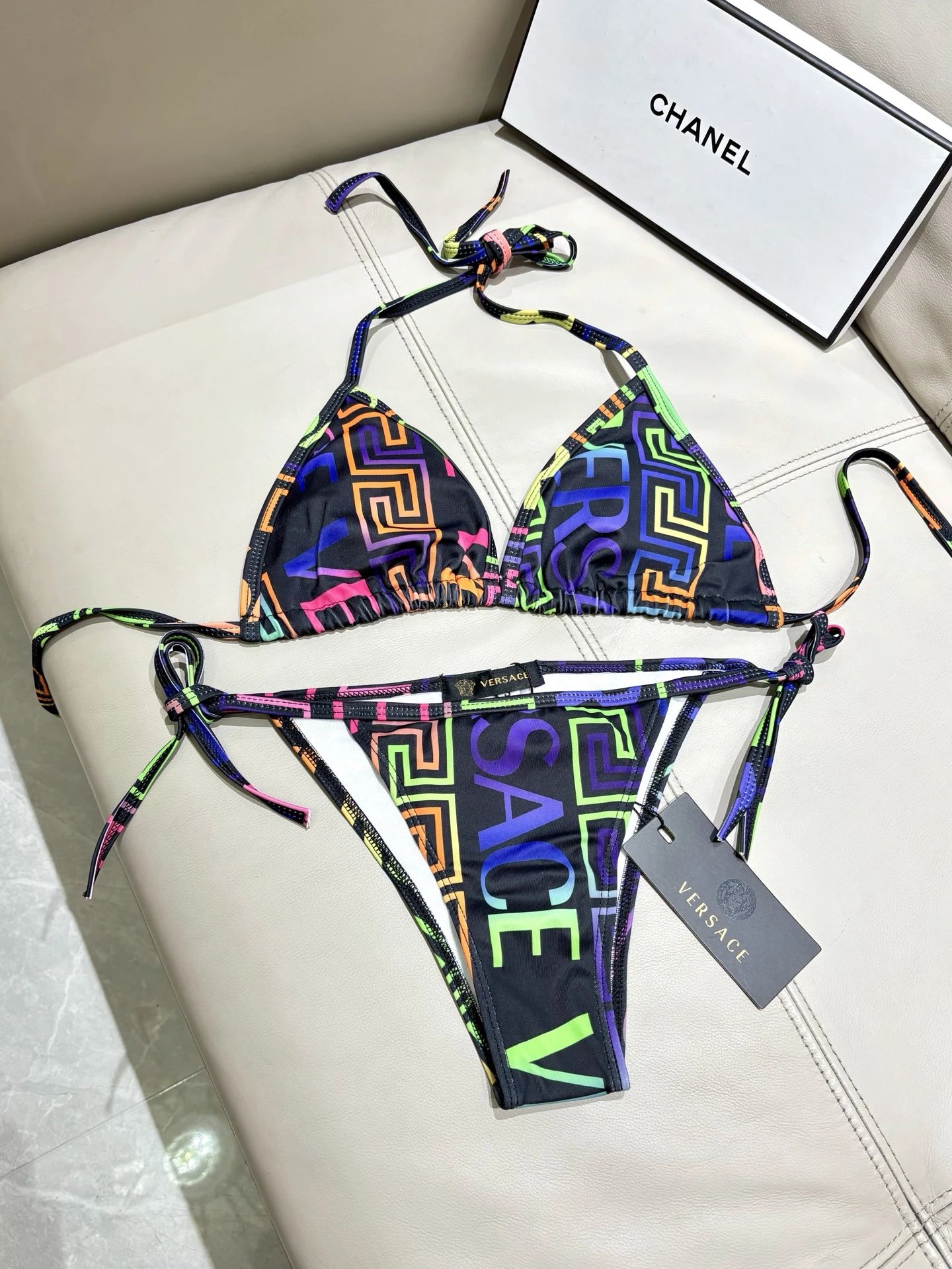 Versace Swimwear Two-Piece Triangle Bikini Set — 13