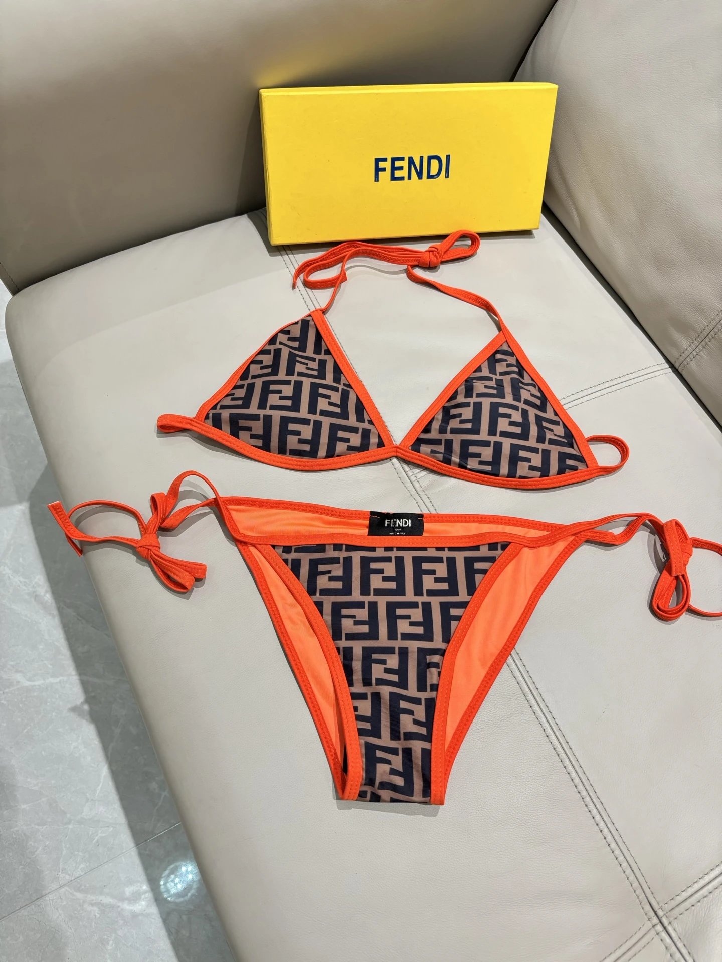 Fendi Swimwear FF logo-print triangle bikini — 7