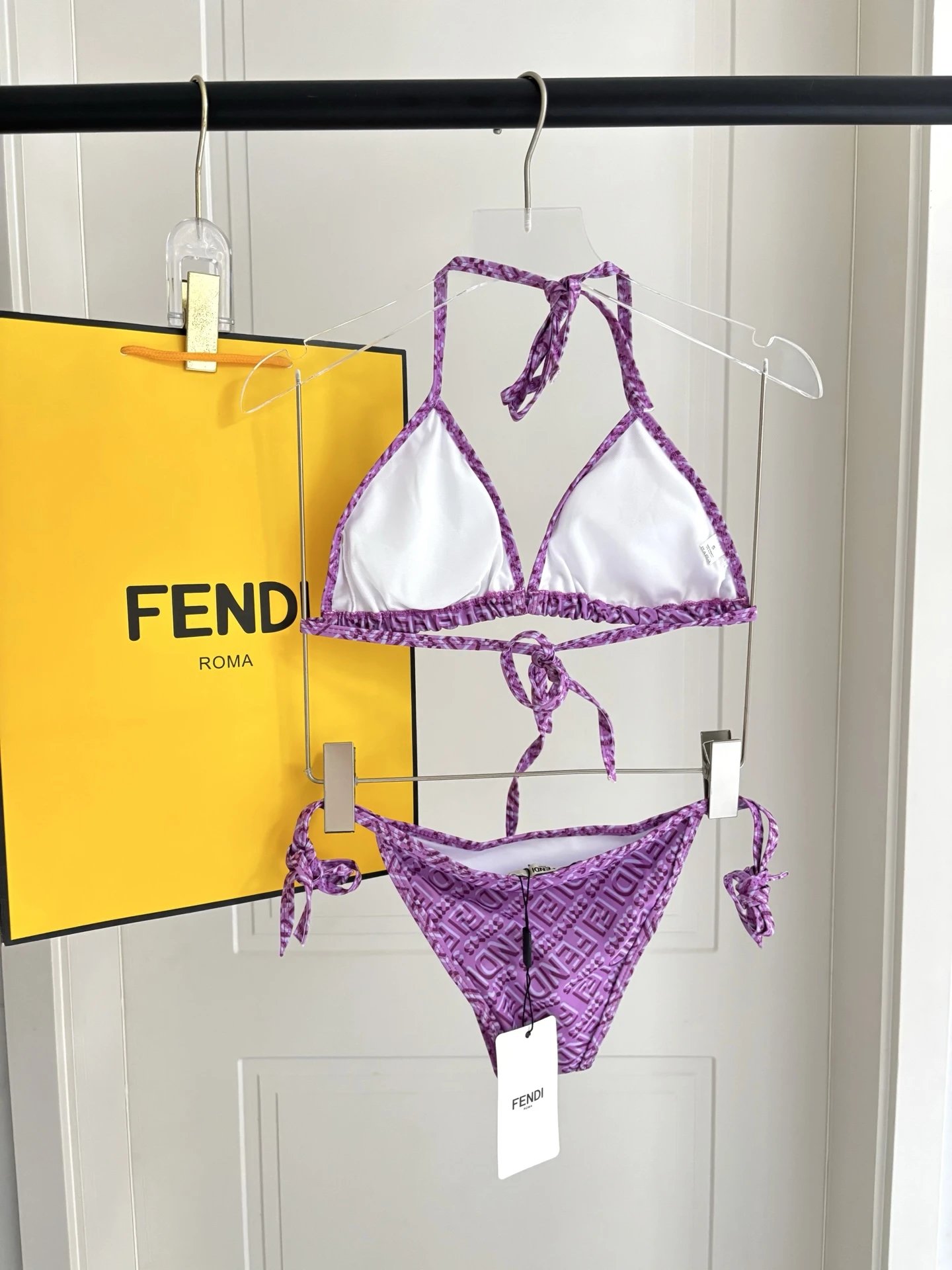 Fendi Swimwear FF logo-print triangle bikini image 3