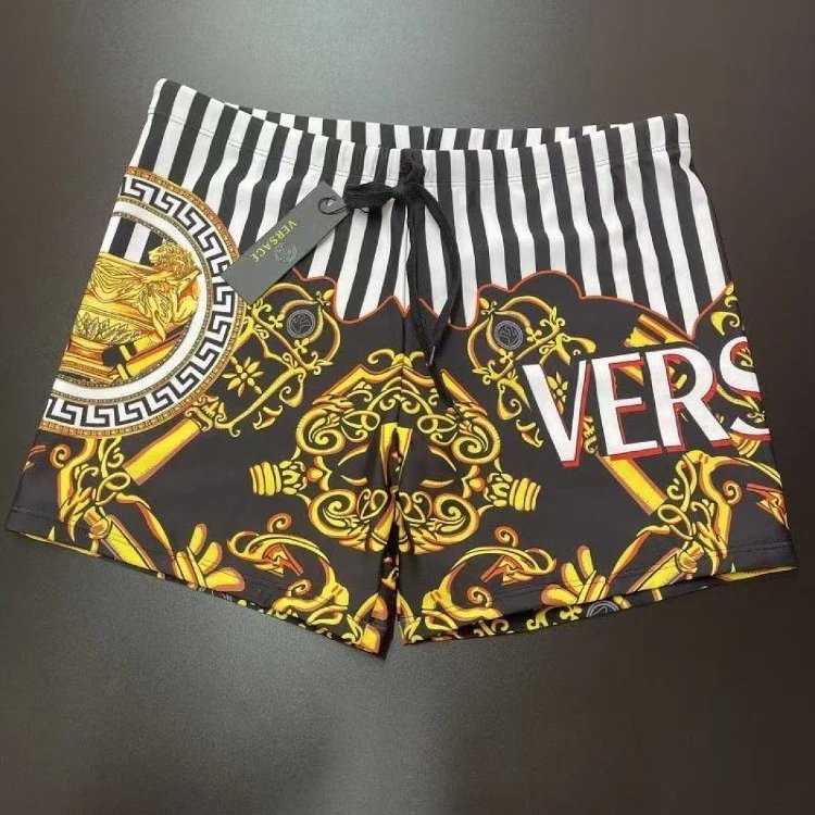 Versace Swimwear Men's Greca and Medusa Print Swim Shorts — Multicolor