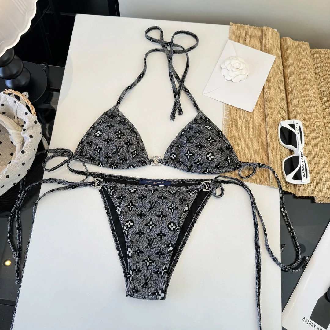 Louis Vuitton Swimwear Triangle tie-side bikini set — 1
