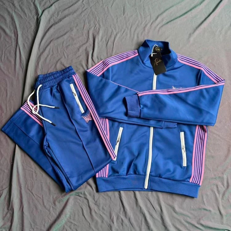 Needles Tracksuits N 248 striped embroidered zip-up tracksuit image 5