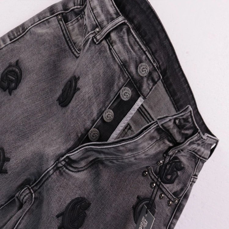 Godspeed Shorts Embroidered logo patchwork distressed denim image 4
