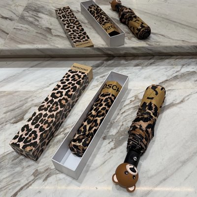 Moschino Leopard Print Bear-Head Umbrella