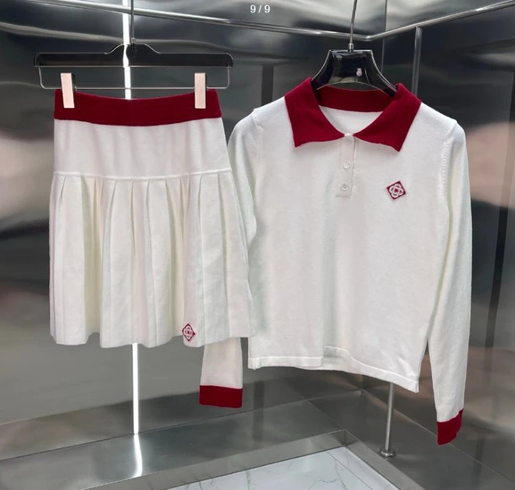 Casablanca Matching Sets Knitted short-sleeve polo or cardigan and shorts set — 66