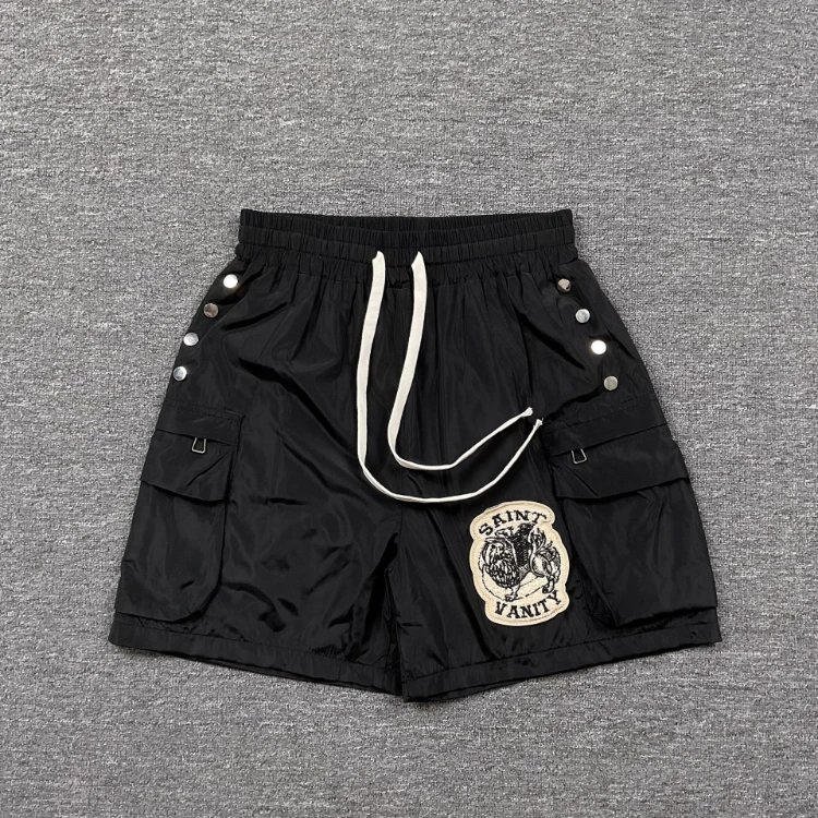 Saint Vanity Jackets Patch Cargo Jacket — Black shorts