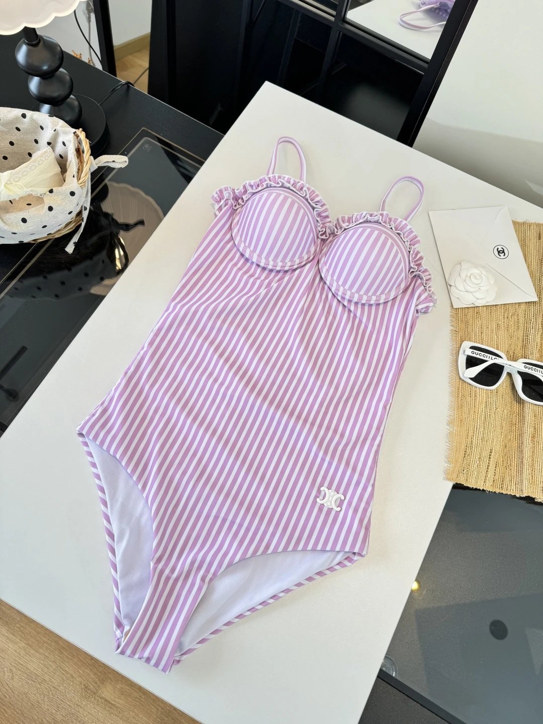 Celine Swimwear One-Piece Swimsuit — stripes