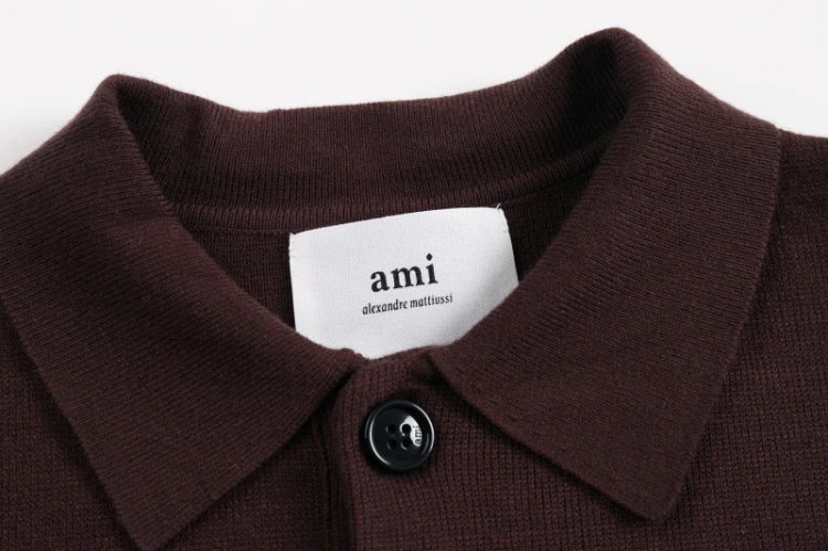 AMI Paris Knitwear de Cœur Polo Collar Knit Sweater image 9