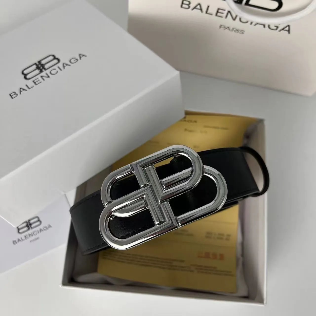 Balenciaga Belts BB-logo buckle leather belt image 5