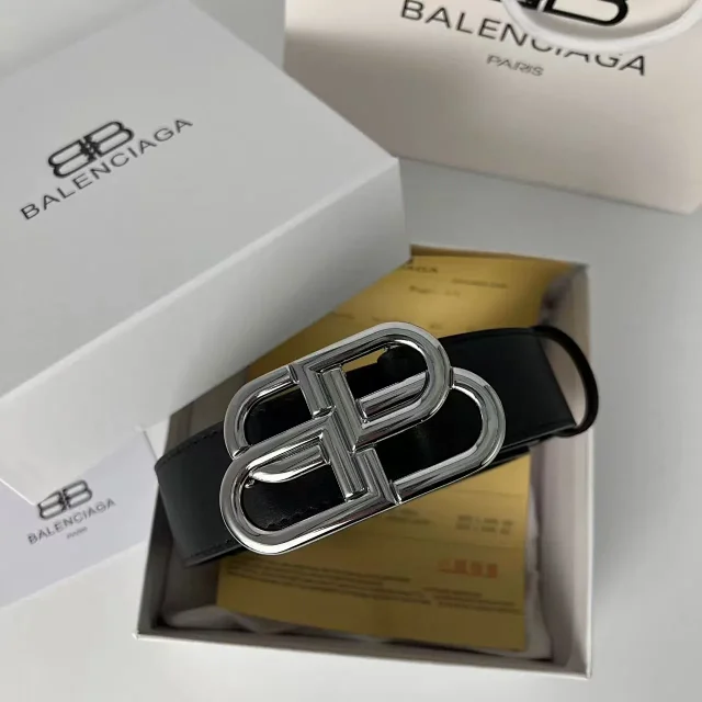 Balenciaga Belts BB-logo buckle leather belt product detail image 5