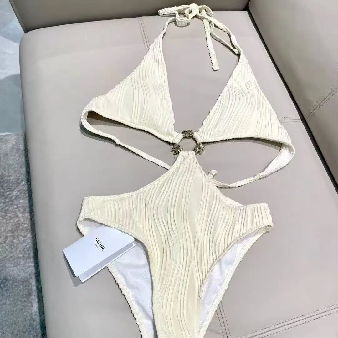 Celine Swimwear One-Piece Swimsuit — white