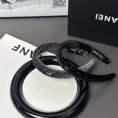 Chanel CC Logo Embellished Velvet Headband