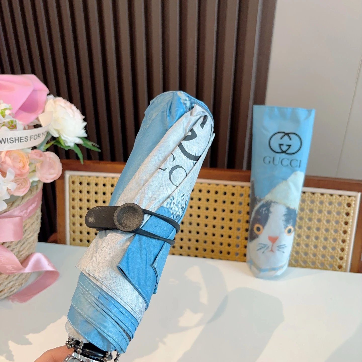 Gucci Uncategorized Folding Cat Print Umbrella image 2