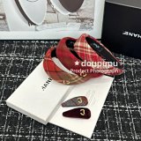 Chanel Tartan Headband and Hair Clips Set
