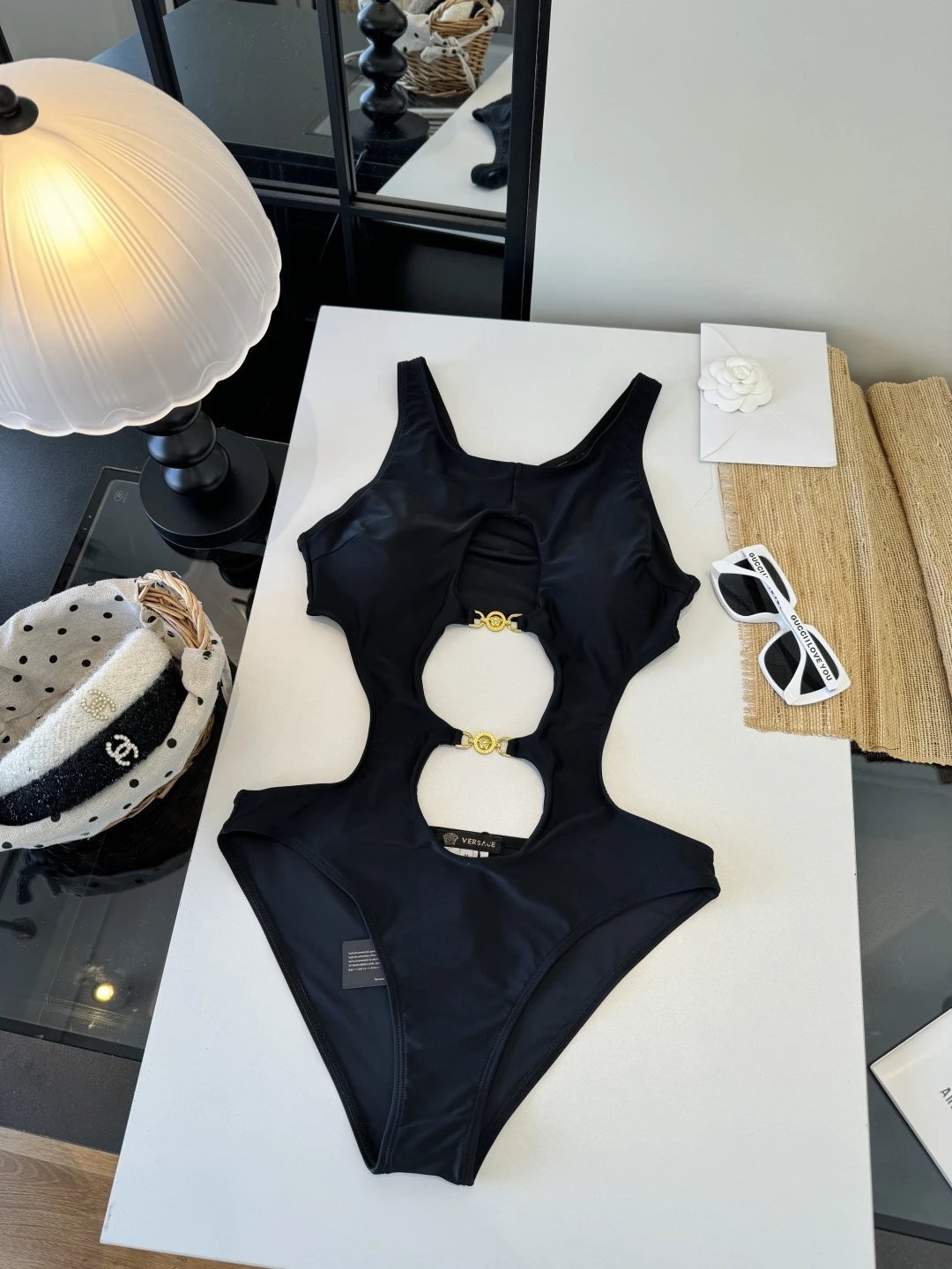 Versace Swimwear Cutout one-piece swimsuit with Medusa hardware image 3