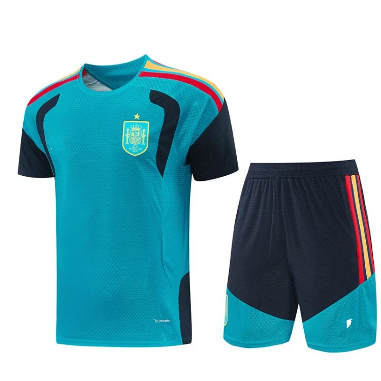 Unbranded Football Jerseys Short-Sleeve Jersey and Shorts Set — SKU-02-26 Spanish Lake Blue Short-Sleeve Set
