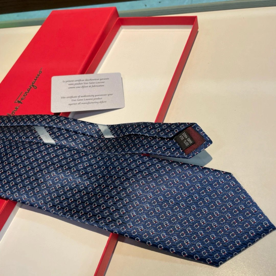 Salvatore Ferragamo Ties Horseshoe Motif Necktie — 01