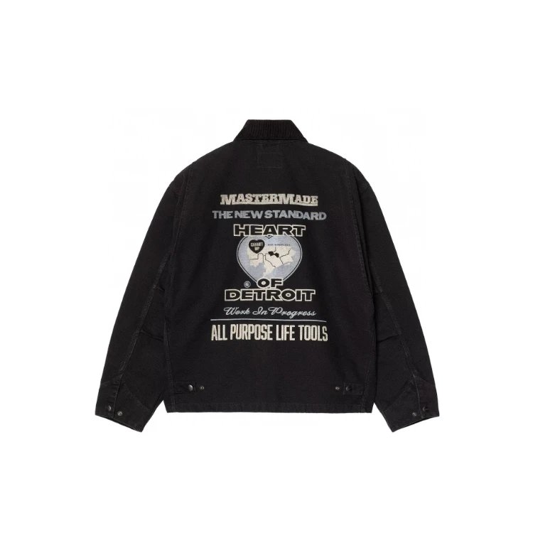 Carhartt Jackets Canvas work jacket with corduroy collar, zip front and back graphic image 5