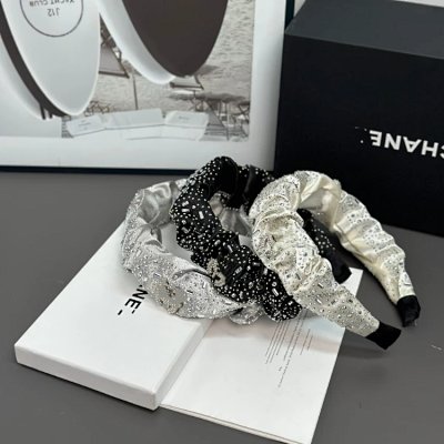 Chanel Crystal-Embellished Satin Headband