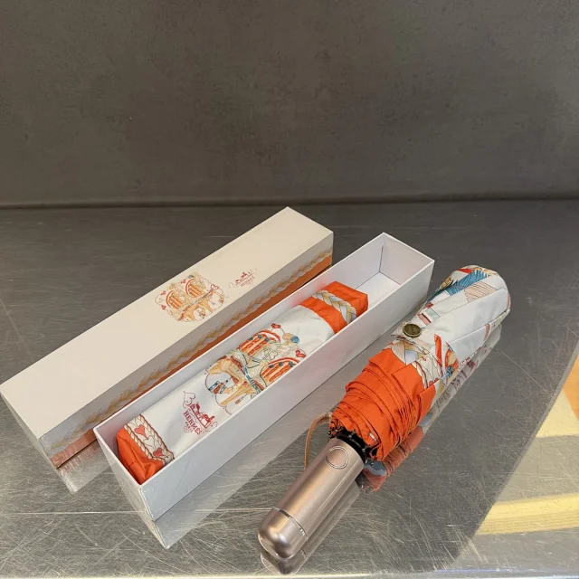 Hermès Uncategorized Equestrian Horse Print Folding Umbrella product detail image 2