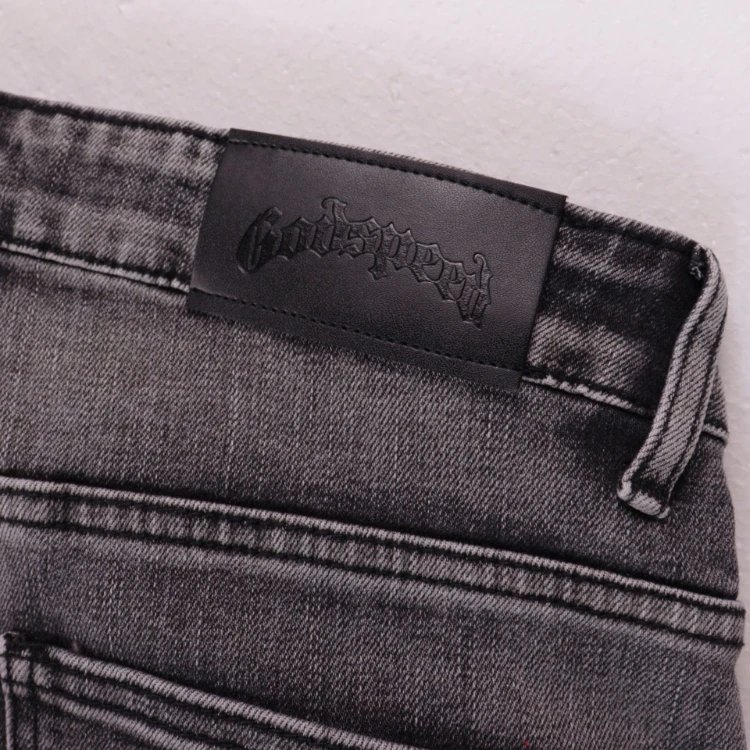Godspeed Shorts Embroidered logo patchwork distressed denim image 5